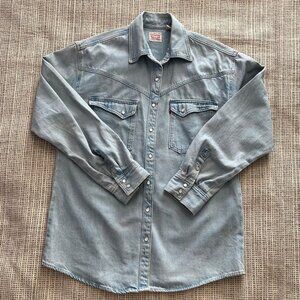 FreePeople Levi Strauss & Co. Denim Western Long Sleeve Button up Shirt Size XS